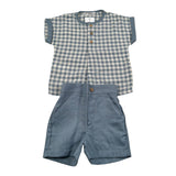 Calamaro Completo 2 Pezzi Camicie-Bermuda Bicolore per Neonato 11128B BLU CALAMARO 