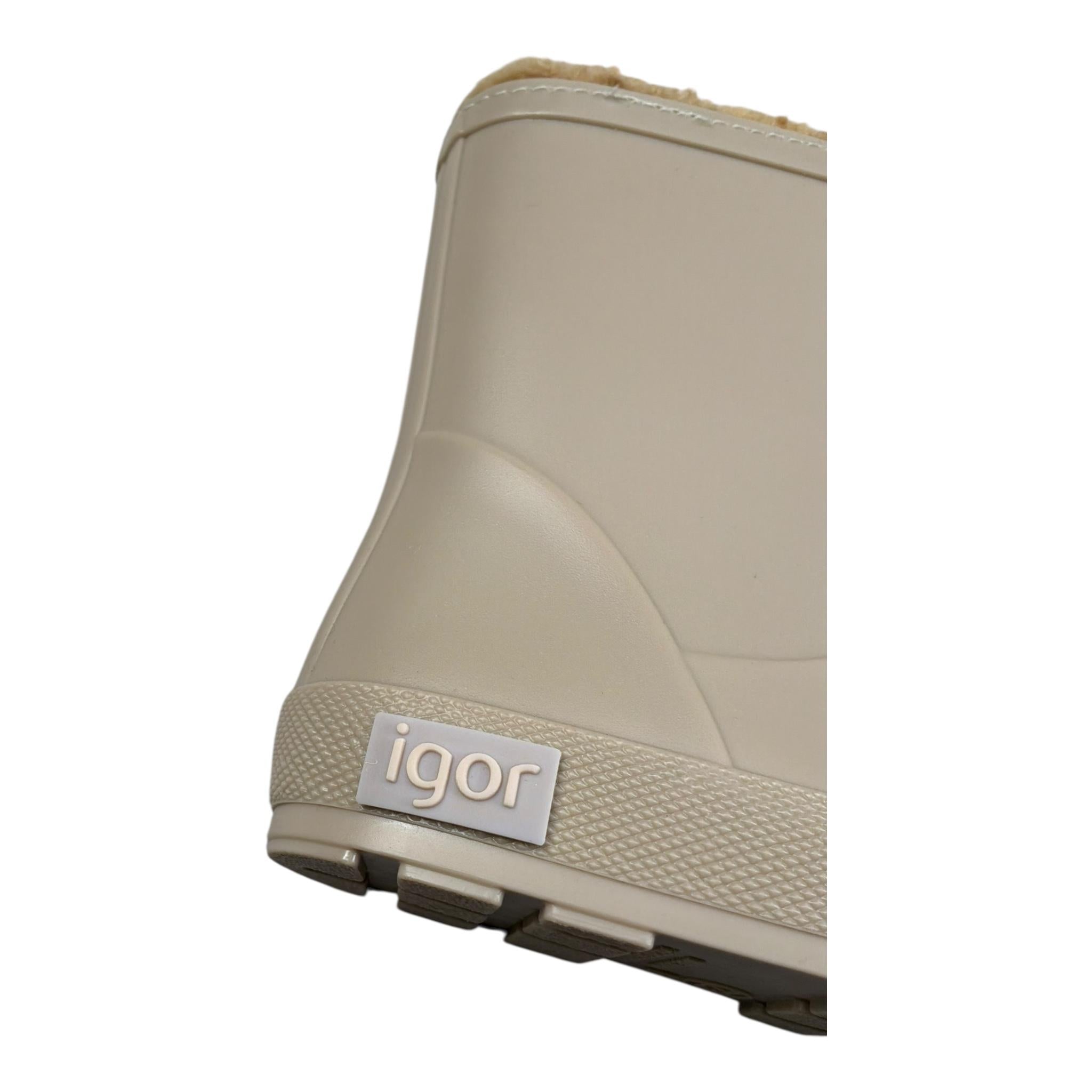 Igor Stivali Tinta Unita con Pelliccia Interna per Neonata W103 BEIGE IGOR 