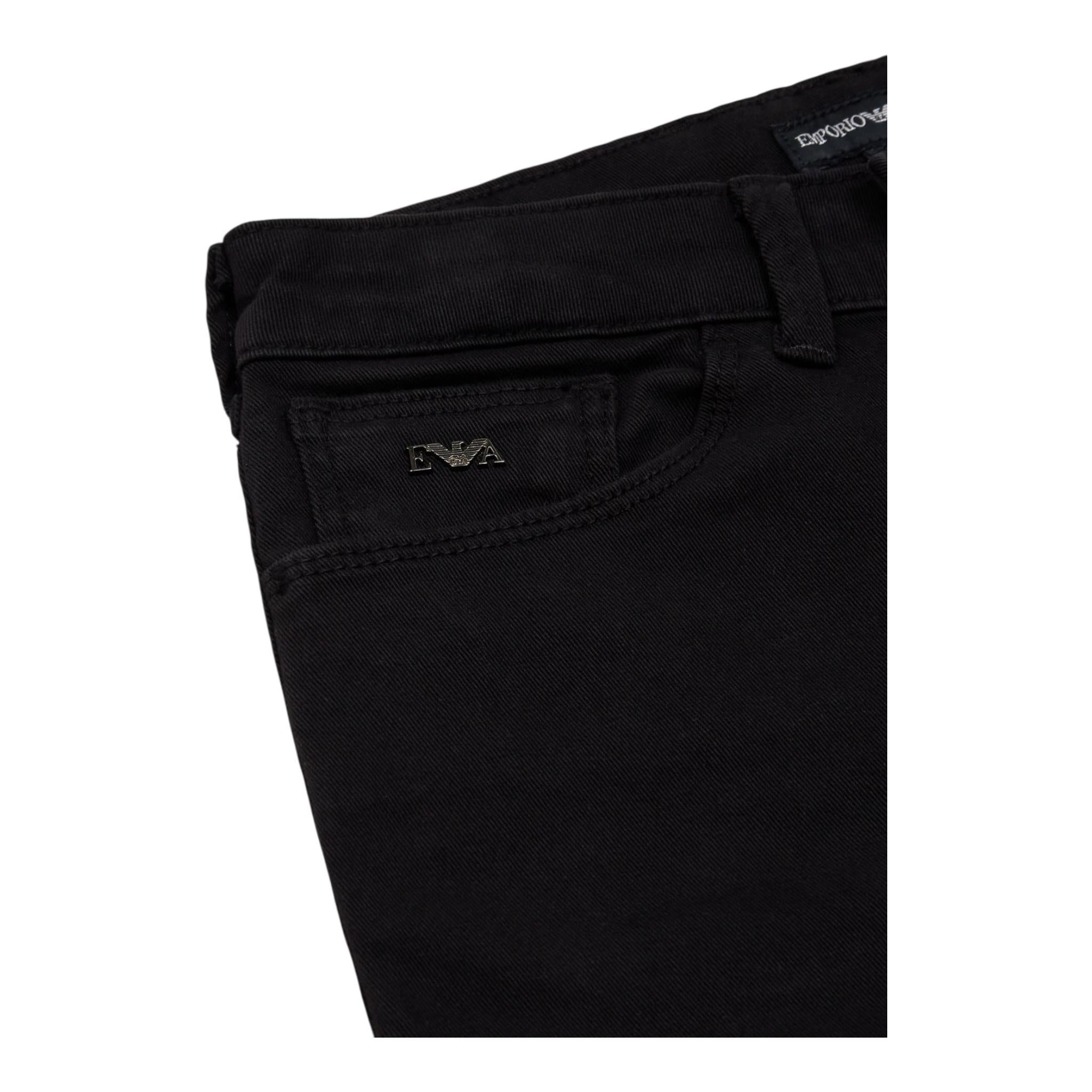 EMPORIO ARMANI jeans tinta unita con logo Nero per Bambino 8N4J06 NERO EMPORIO ARMANI 
