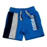 Guess Bermuda In Solid Color Sweatshirt With Blue Logo Print For Newborn
