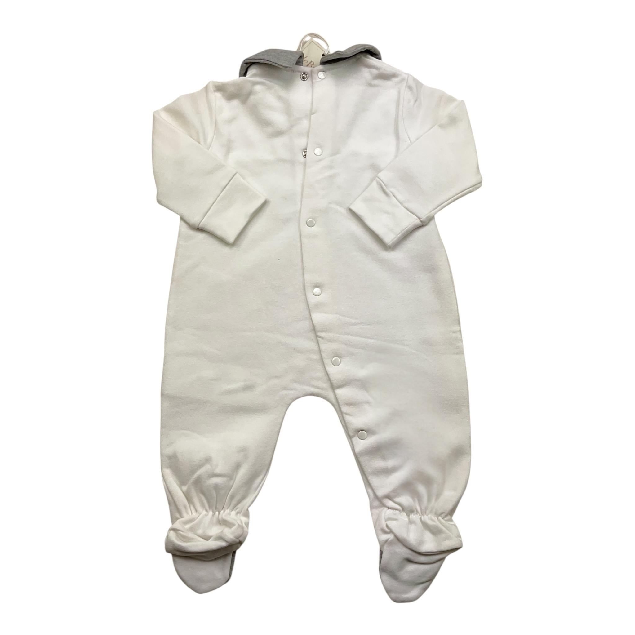 LE BEBE' tutina tinta unita con stampa orso Bianco per Neonato LBG4194 BIANCO LE BEBE' 