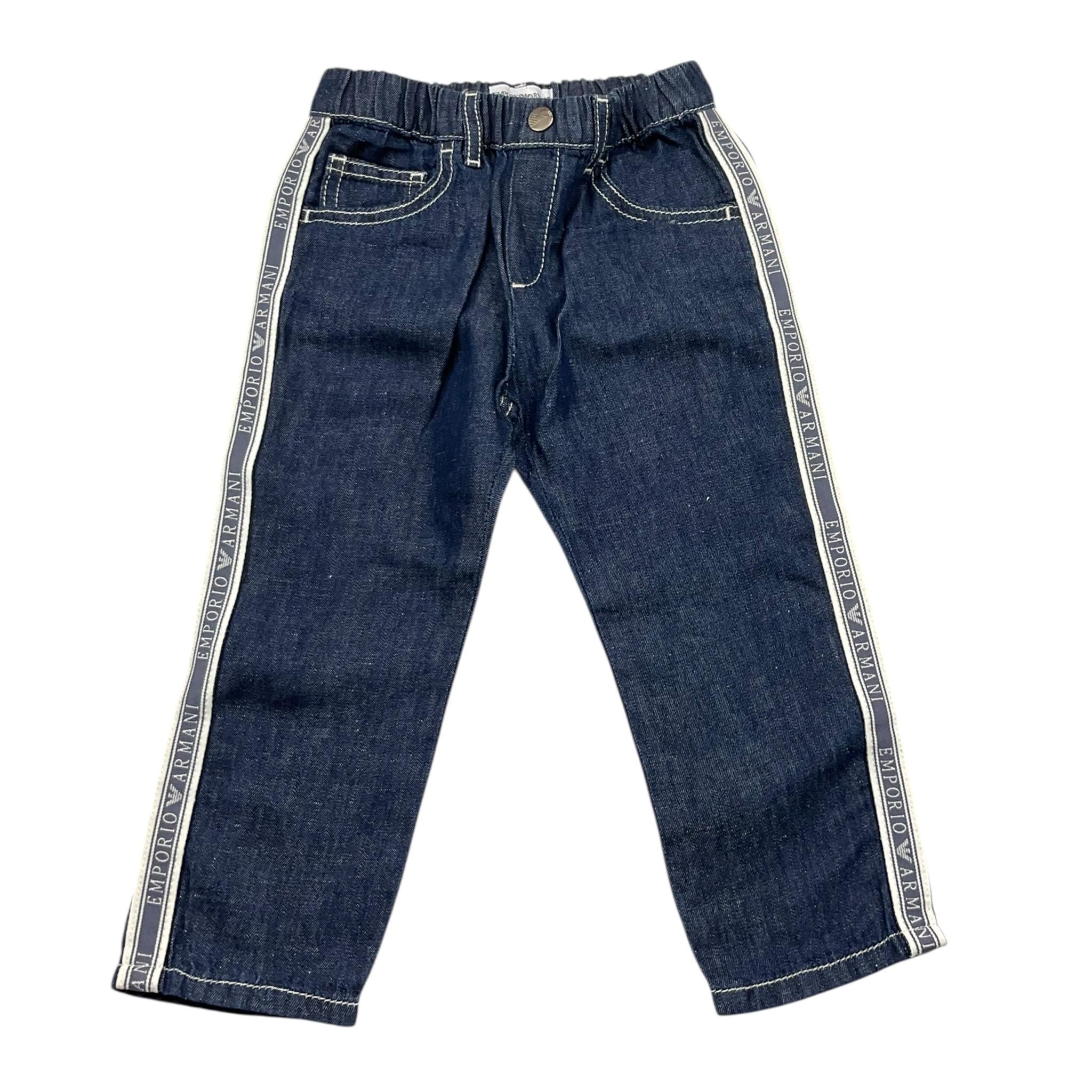 Emporio Armani Jeans Tinta Unita con Profili Logati per Bambino 3D3J01 BLU EMPORIO ARMANI 