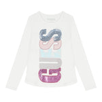 GUESS shirt girocollo tinta unita con stampa Bianco per Bambina K4YI06KAPO0J BIANCO GUESS 