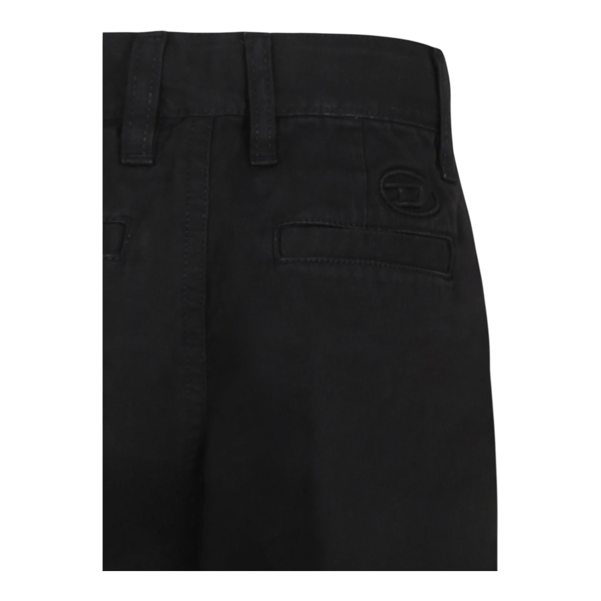 Diesel Pantalone Tinta Unita con Girovita Regolabile per Bambina J01443 NERO DIESEL 