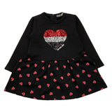 CANADA HOUSE abito manica lunga tinta unita stampa cuori Nero per Neonata 24461630 NERO CANADA HOUSE 