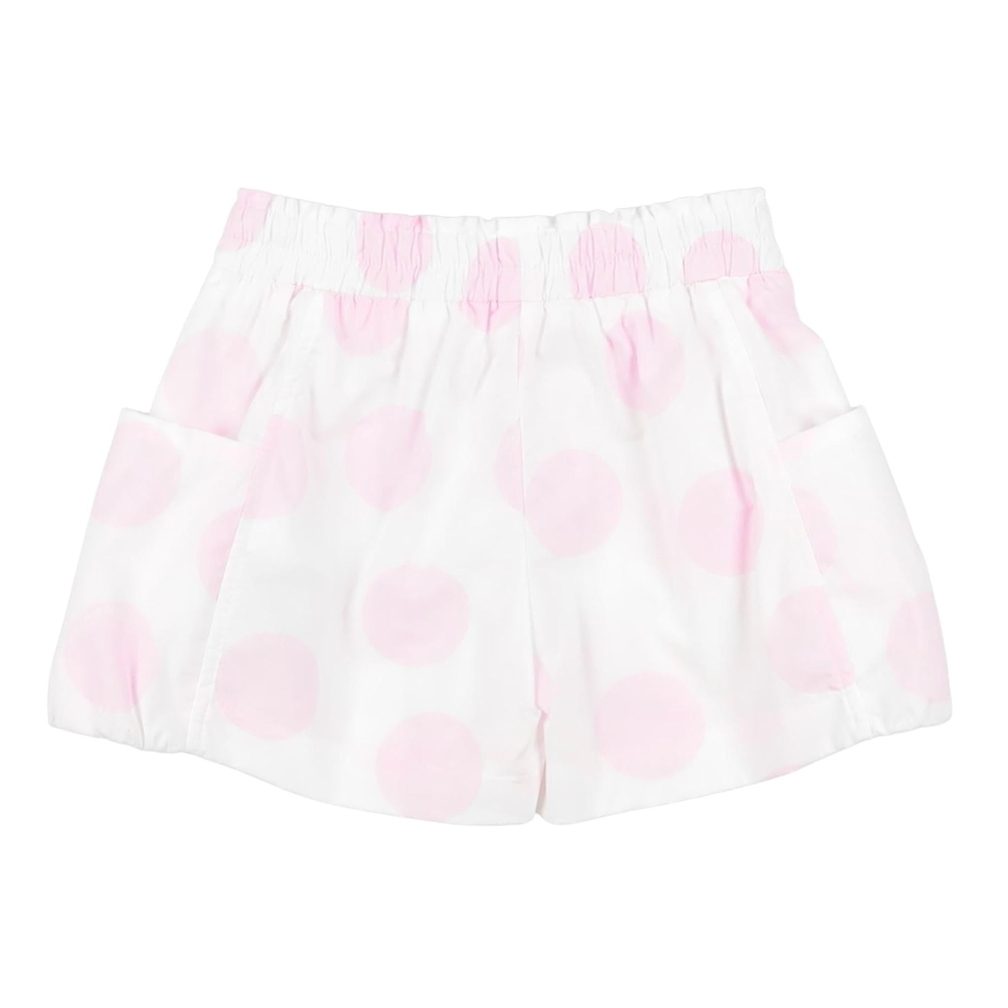 Monnalisa Short Tinta Unita Stampa Cerchi per Bambina 31A411 BIANCO MONNALISA 