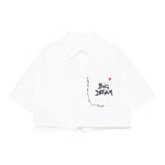 Simonetta Camicia Mezza Manica Tinta Unita con Cuore per Bambina SW5A31 BIANCO SIMONETTA 