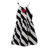 Pinko Two-Tone Dress With Straps And White/Black Striped Pattern For Girls