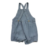 Yoedu Baby Boy Solid Color Button Down Overalls Blue