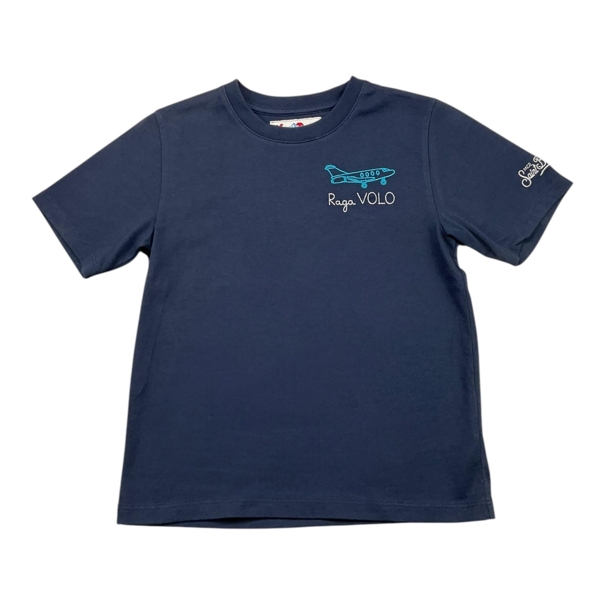 SAINT BARTH t-shirt girocollo tinta unita con stampa Blu per Bambino RAGA BLU SAINT BARTH 