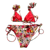 Cotazur 2 Piece Triangle Swimsuit - Multicolor Multi-Pattern Briefs for Girls