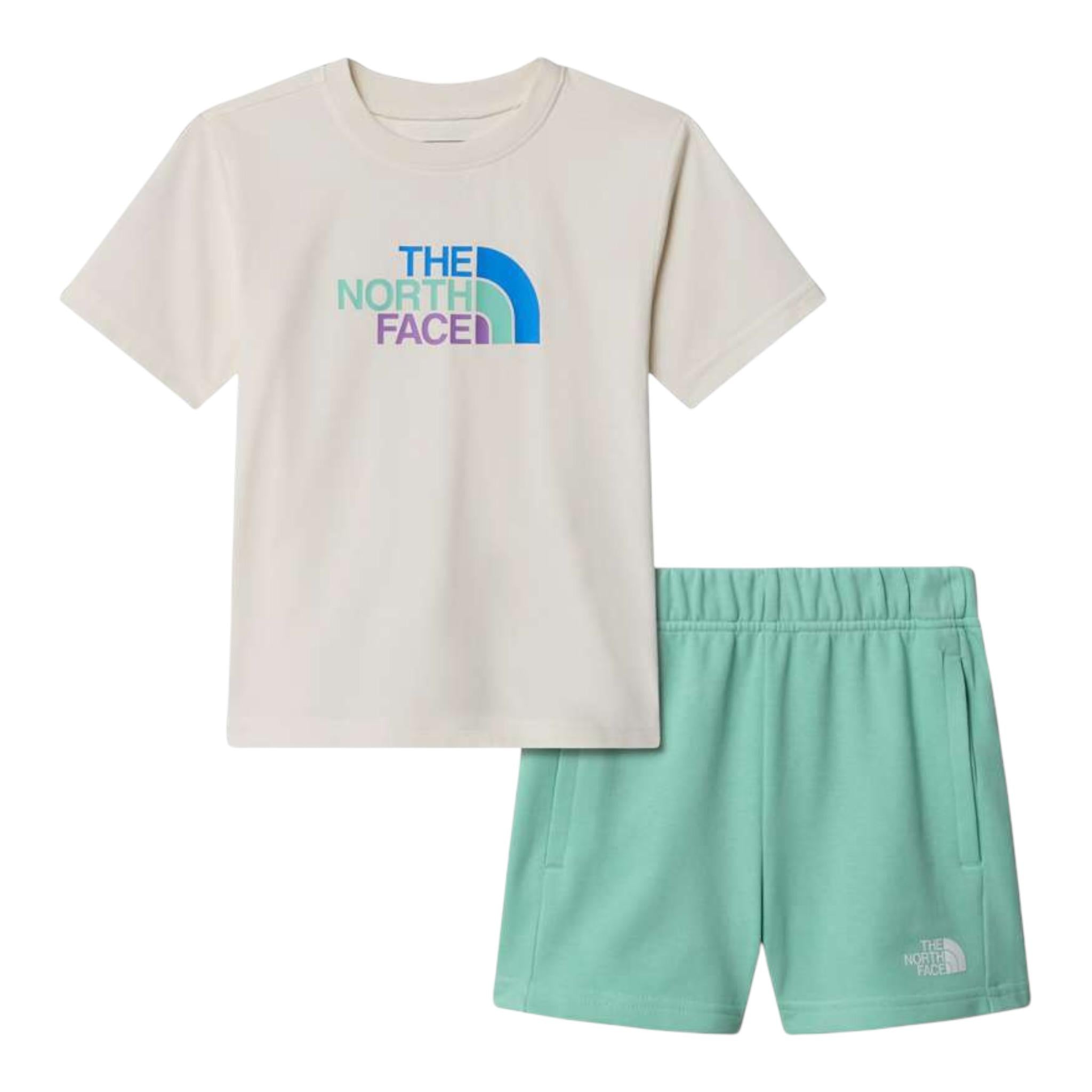 The North Face Completo 2 Pezzi T-Shirt-Short Bicolore Bianco per Neonata NF0A8ANU56RXN BIANCO THE NORTH FACE 