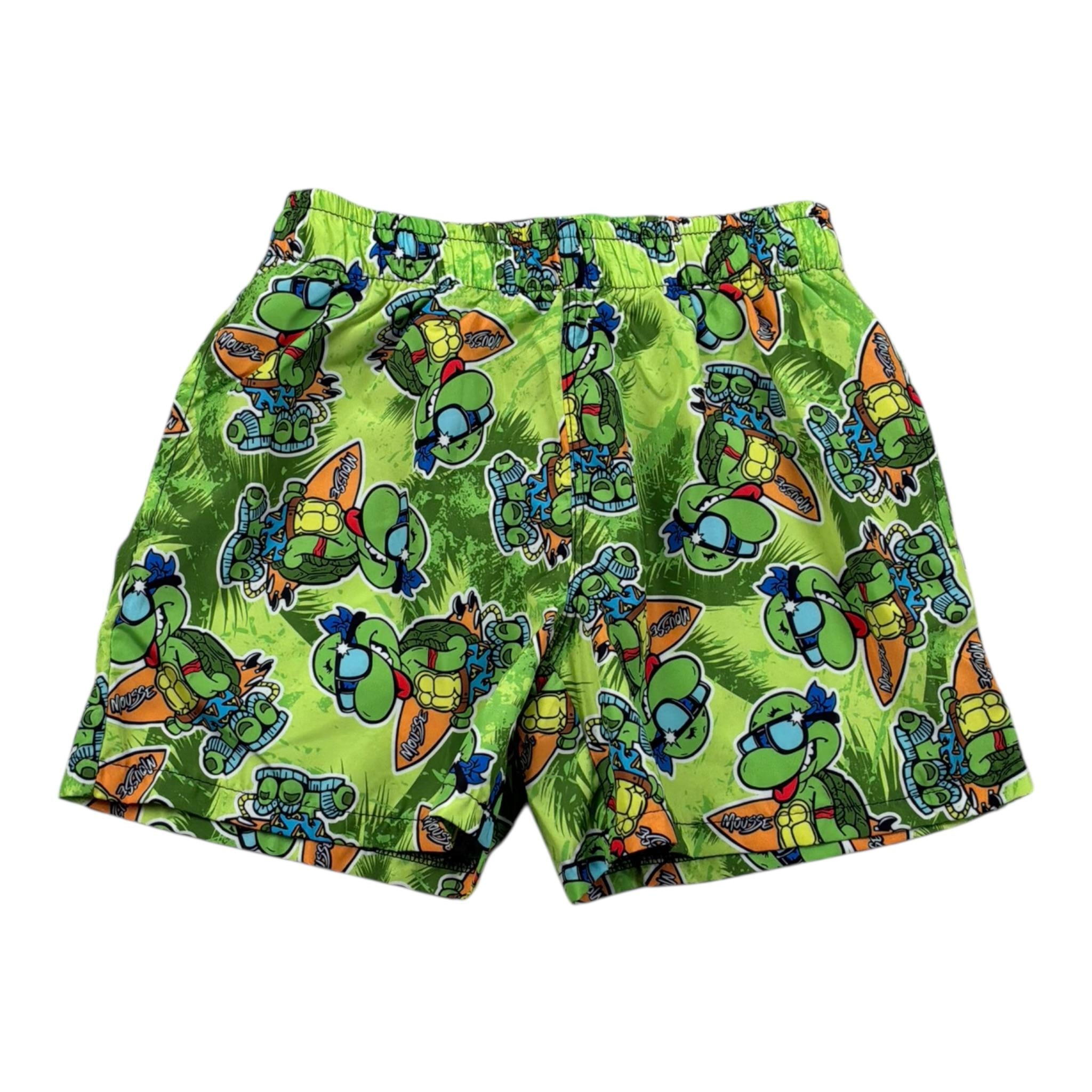 Mousse Costume Modello Bermuda Tinta Unita con Stampa per Bambino NINJASURFCO VERDE MOUSSE 