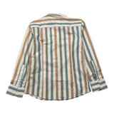 Alessandro Lamura Plain Shirt With White Striped Pattern For Boys