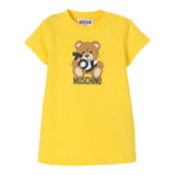Moschino Abito Girocollo Tinta Unita con Stampa per Neonata MDV0C9XX GIALLO MOSCHINO 