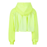 Vicolo Closed Hoodie Solid Color Crop Model Yellow For Girls
