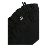 Twinset Solid Color Strapless Top With Ruffles Black For Girls