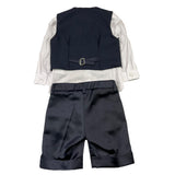 Carlo Pignatelli 4 Piece Set Waistcoat-Shirt-Bermuda-Bow Tie Blue For Newborn