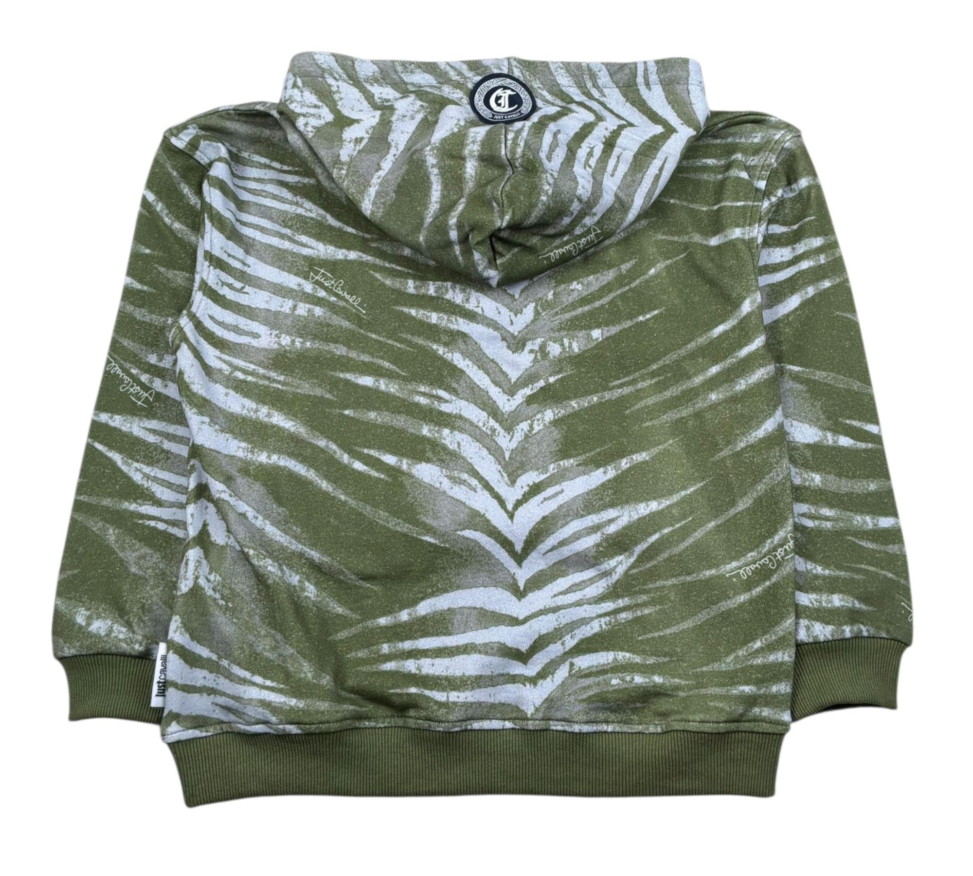 Just Cavalli Felpa Chiusa con Cappuccio Stampa Fantasia per Bambino JBP26104FE VERDE JUST CAVALLI 