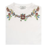 Etro T-Shirt Crew Neck Solid Color With Embroidery White For Girls
