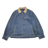 Please Giubbino In Denim Con Zip E Colletto In Contrasto Blu Per Bambino