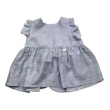 Le Bebe' Plain Sleeveless Shirt With Contrasting Bow In Light Blue For Baby Girl