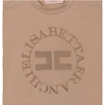Elisabetta Franchi T-Shirt Girocollo Tinta Unita con Logo per Bambina EFTS218 CAMMELLO ELISABETTA FRANCHI 