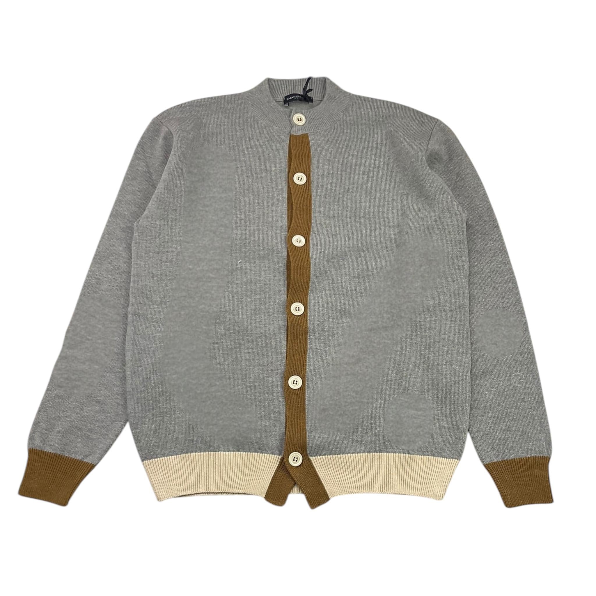 EMANUEL PRIS cardigan tinta unita con profili in contrasto Grigio per Bambino EMG7099R GRIGIO EMANUEL PRIS 