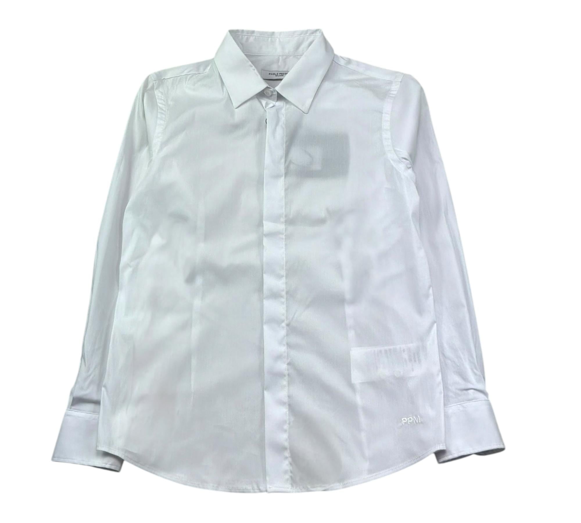 Paolo Pecora Camicia Manica Lunga Tinta Unita per Bambino PP4226 BIANCO PAOLO PECORA 