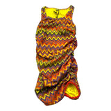 4Giveness Orange Lace Print Sleeveless Dress For Girls