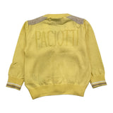 Cesare Paciotti Solid Color Cardigan with Yellow Logo for Newborns