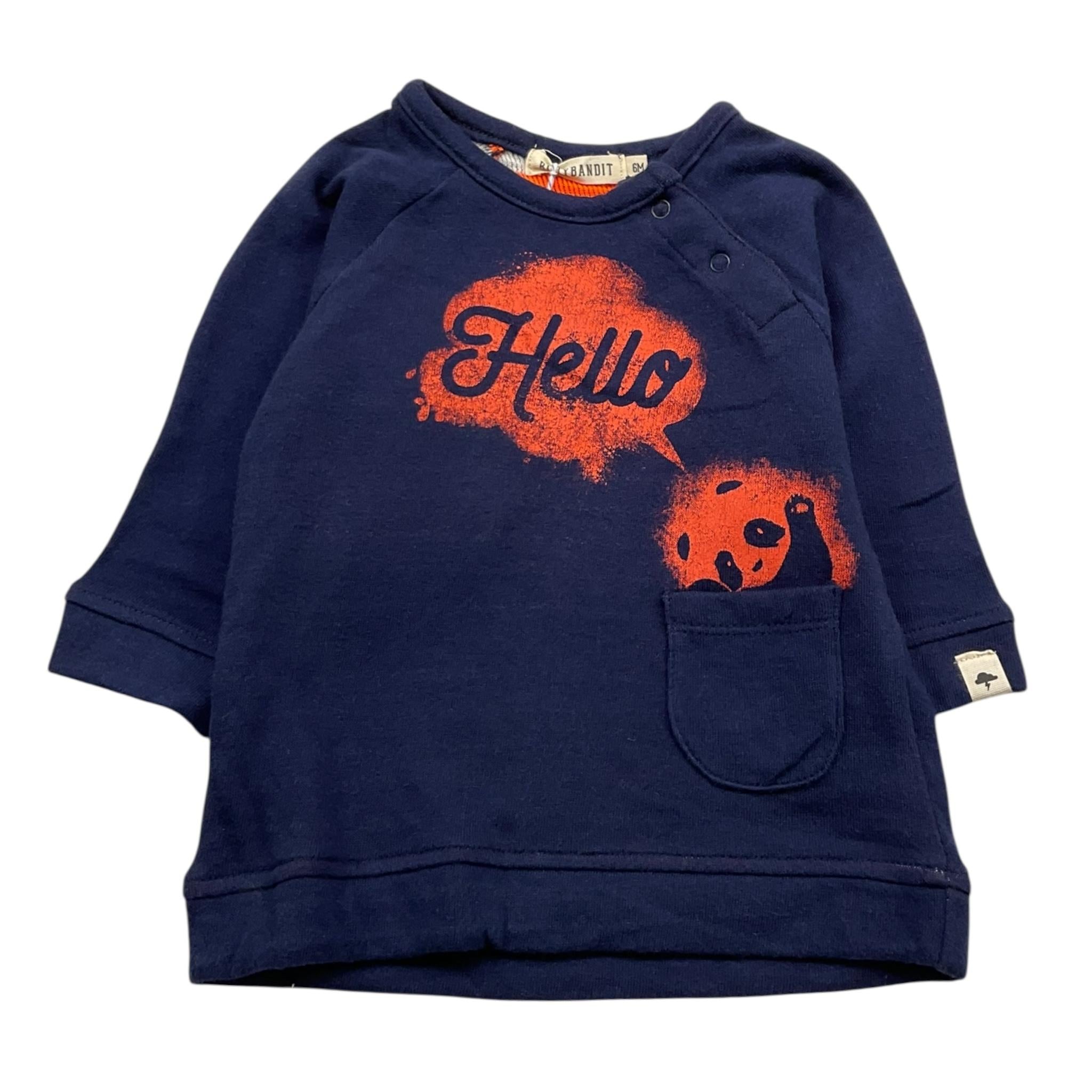 Billy bandit shirt girocollo tinta unita con logo Blu per Neonato V05063 BLU Billy bandit 