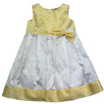 Le Bebe Abito Giromanica Tinta Unita con Fiocco per Bambina LBG0701J BIANCO/GIALLO LE BEBE 