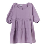 Aspesi Purple Round Neck Solid Color Dress For Girls