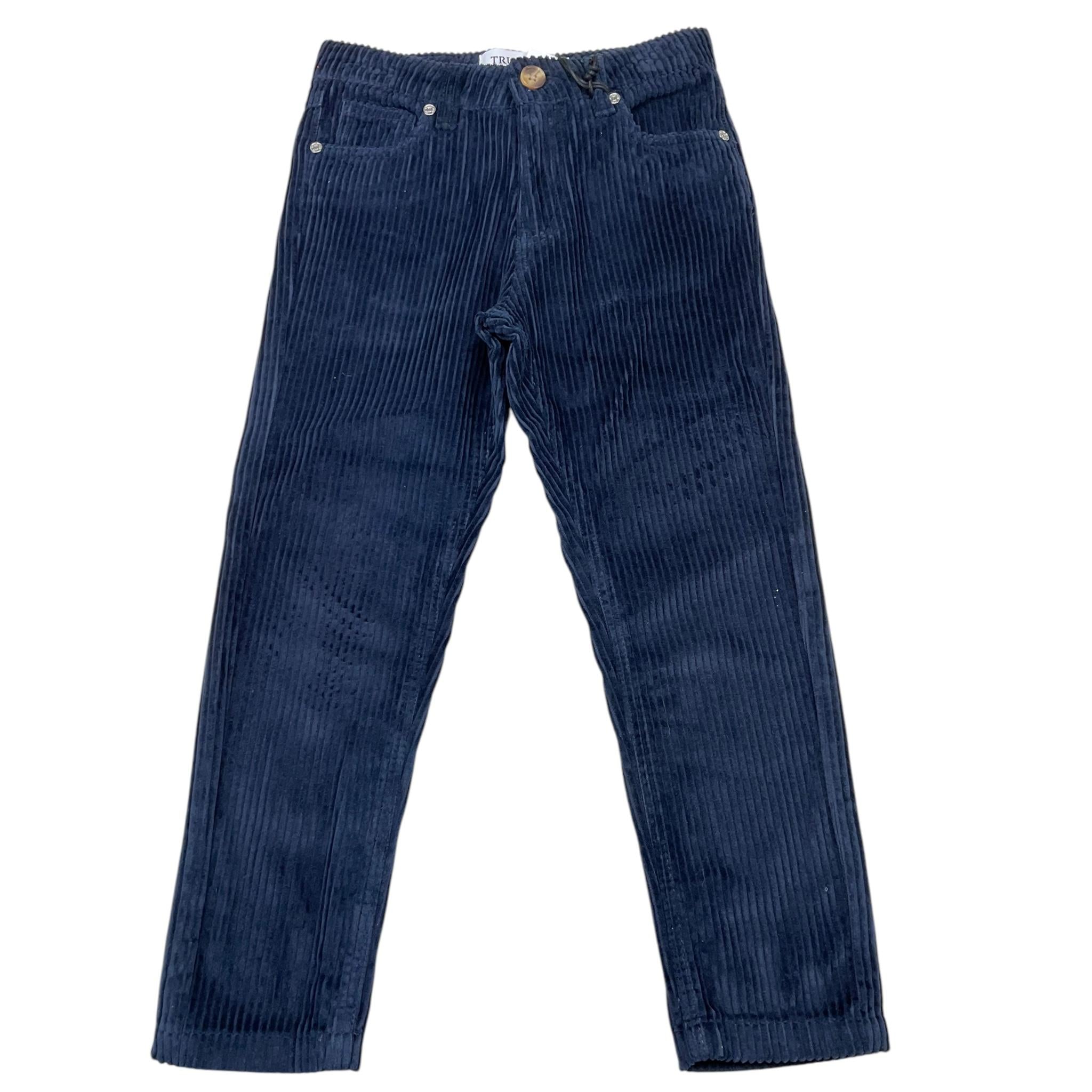 TRUSSARDI pantalone tinta unita in velluto Blu per Bambino TBA25153 BLU TRUSSARDI 