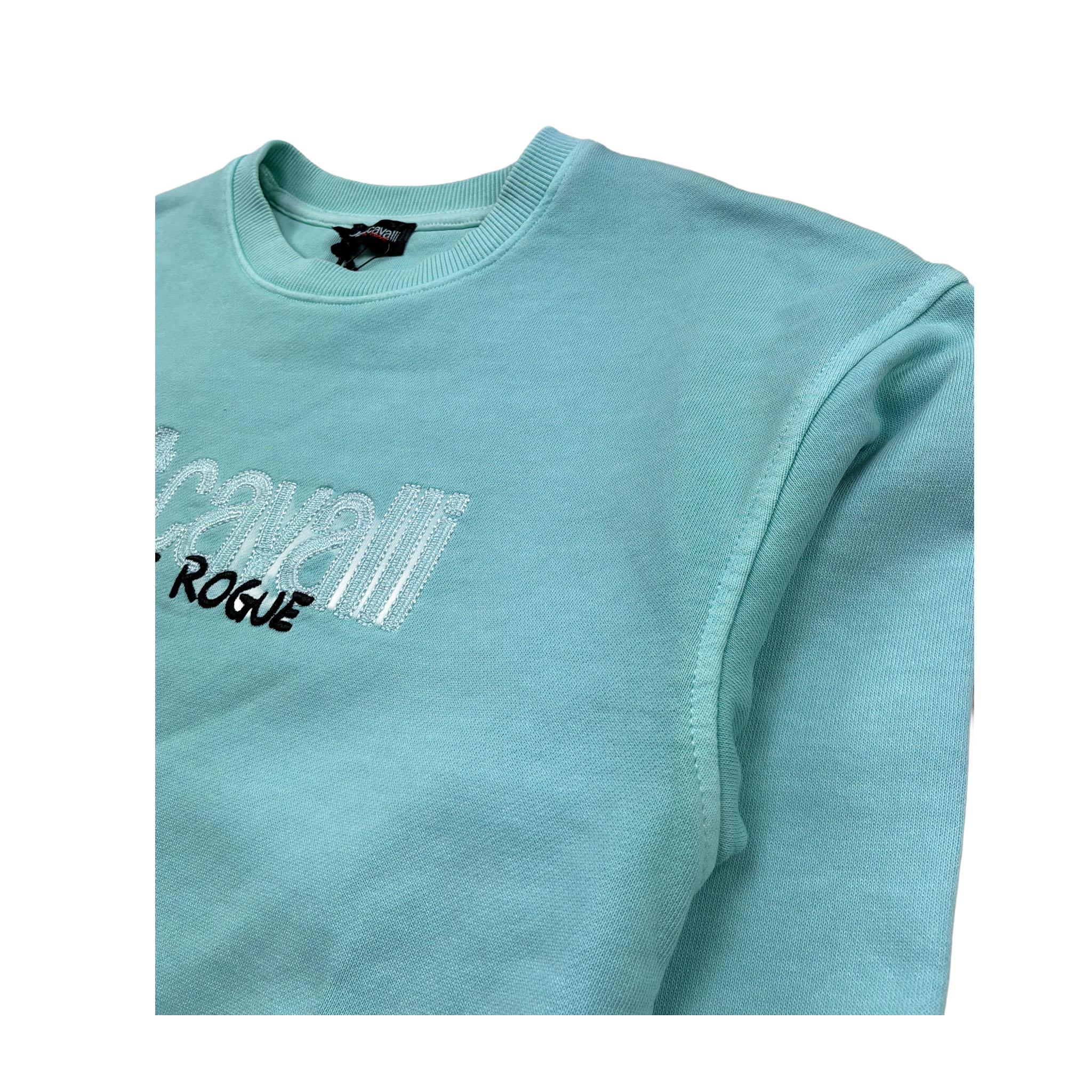 Just Cavalli Felpa Chiusa Girocollo Tinta Unita per Bambino JBP26184FE AZZURRO JUST CAVALLI 