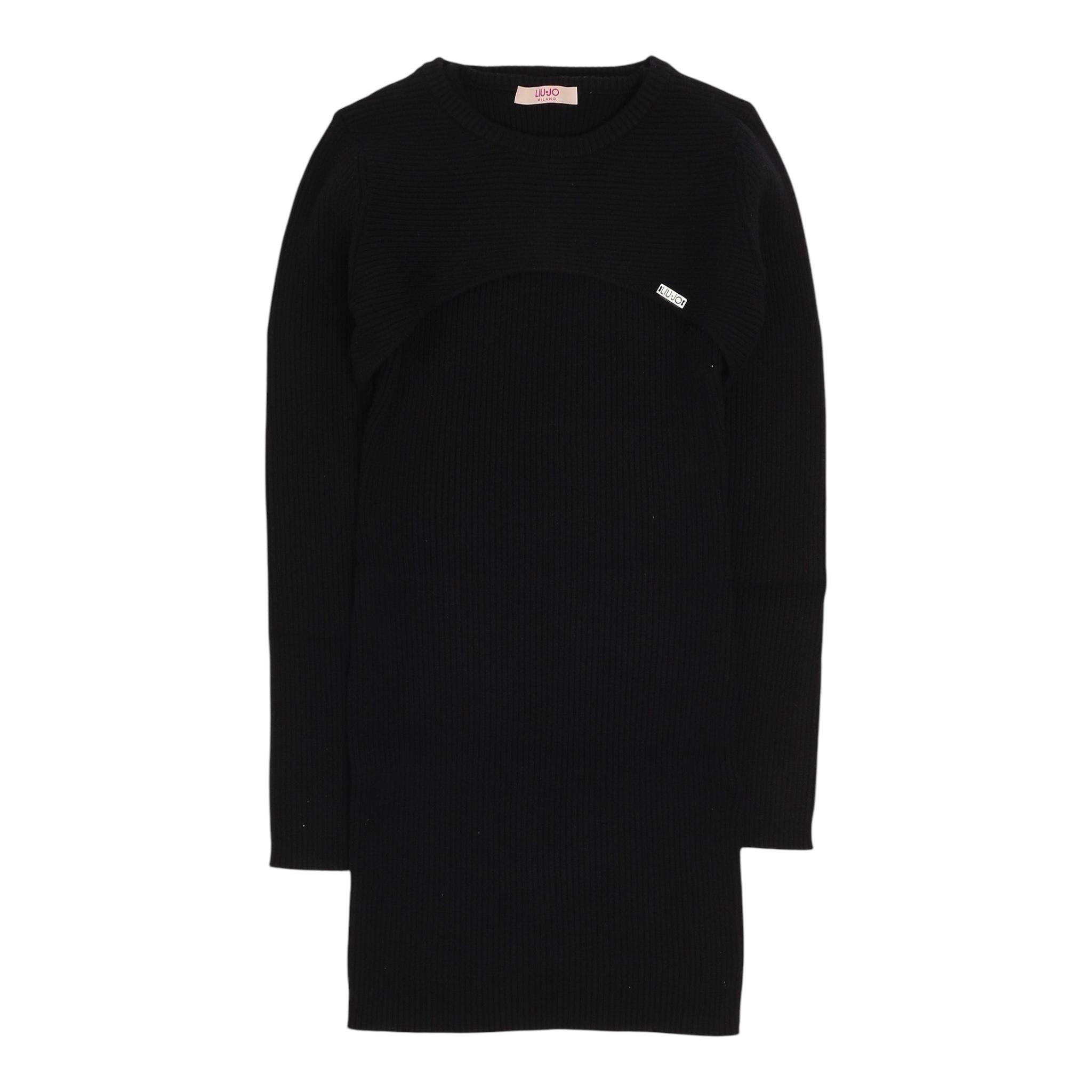 LIU JO abito mezza manica tinta unita con scaldacuore Nero per Bambina GF4196 BLU LIU JO 