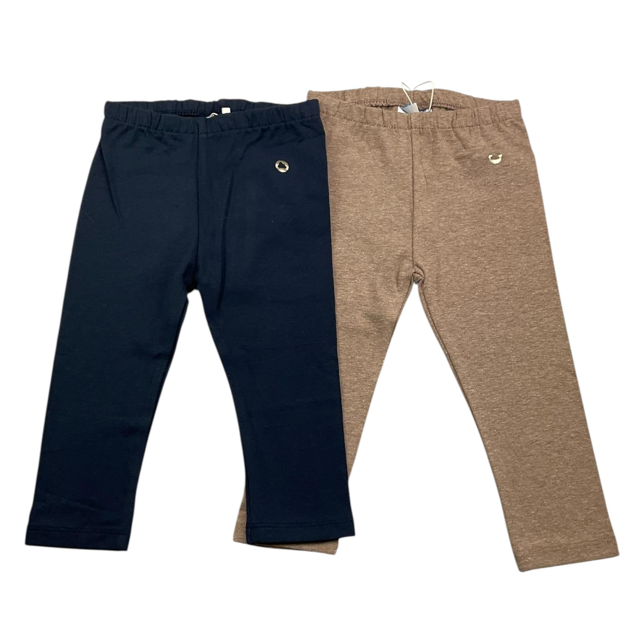 MAYORAL set 2 leggins bicolore Blu/beige per Neonata 70255 BLU/BEIGE MAYORAL 