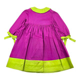 Ilfarobimbi Two-Tone Dress Shirt Model With Contrast Collar Magenta For Girls