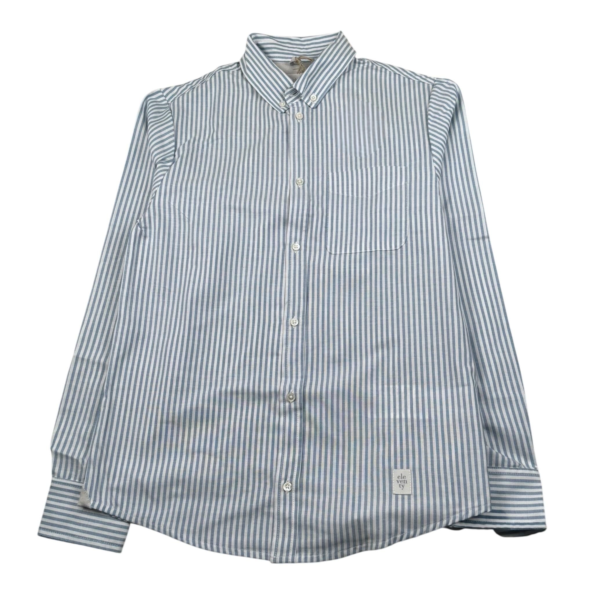 Eleventy Camicia Manica Lunga Fantasia A Righe per Bambino EW5P40X BIANCO/AZZURRO ELEVENTY 