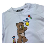Moschino Completo 2 Pezzi T-Shirt-Bermuda Tinta Unita con Stampa per Neonato MUG01S BIANCO MOSCHINO 