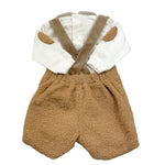 MARLU' completo 2pz shirt-salopette bicolore Bianco/cammello per Neonata IB6130 BIANCO/CAMMELLO MARLU' 