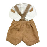 MARLU' completo 2pz shirt-salopette bicolore Bianco/cammello per Neonata IB6130 BIANCO/CAMMELLO MARLU' 