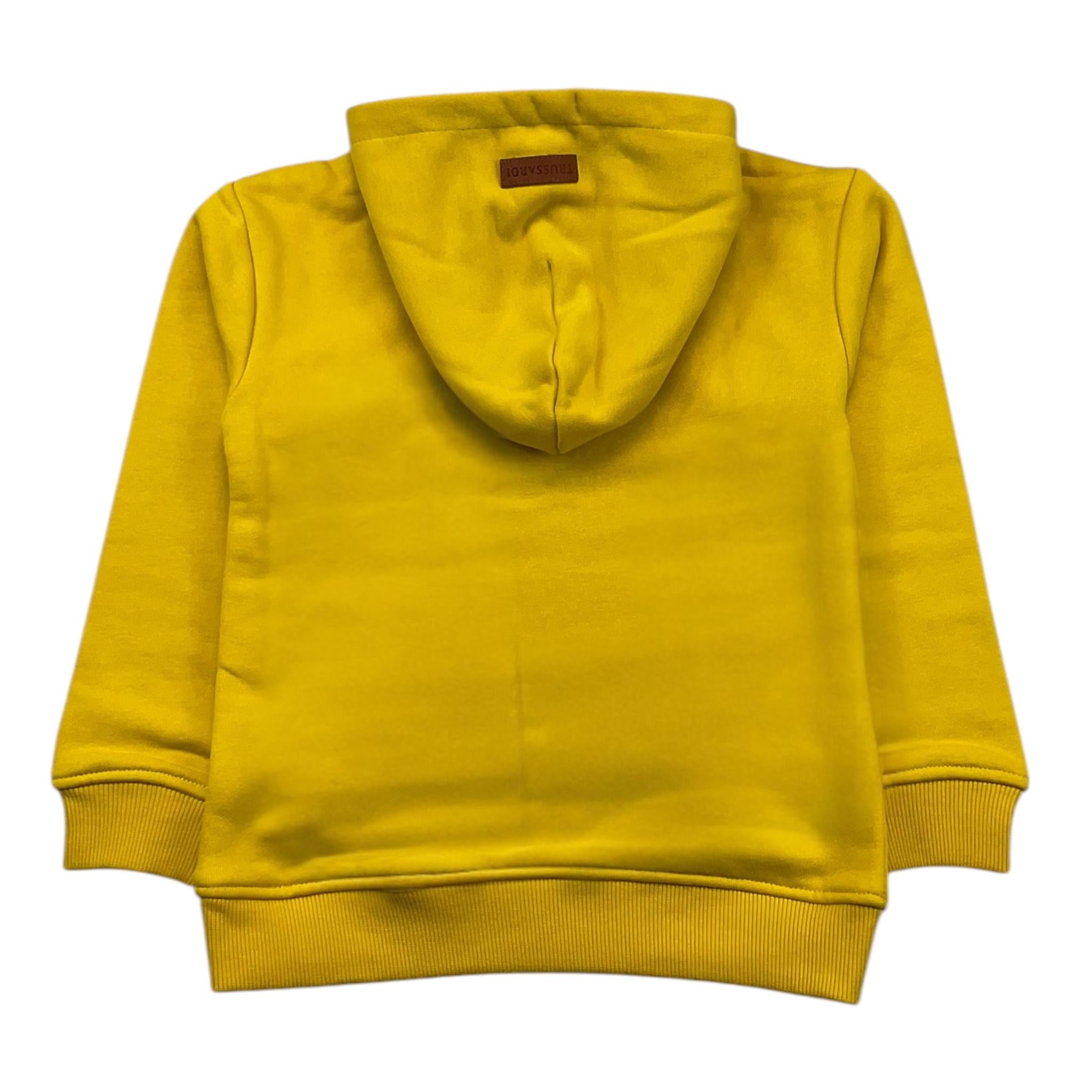 TRUSSARDI felpa chiusa con cappuccio tinta unita cn stampa Giallo per Bambino TIA24116FEJ GIALLO TRUSSARDI 