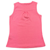 Fun &amp; Fun Solid Color Crew Neck Pink Tank Top For Girls