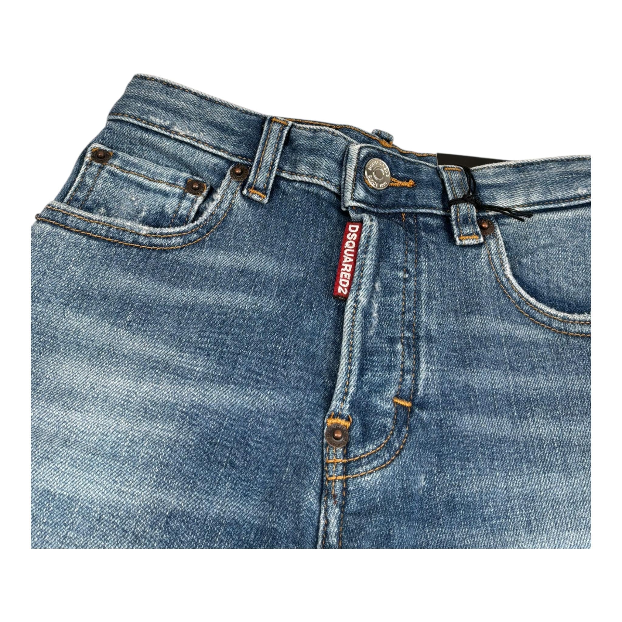 Dsquared2 Jeans Tinta Unita con 5 Tasche per Bambino DQ2252X BLU DSQUARED2 