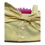 Miss Grant Top Giromanica Tinta Unita con Tulle per Bambina MG1353J GIALLO MISS GRANT 