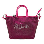 SAINT BARTH borsa brillantinata tinta unita con logo Fuxia per Bambina STRASS FUXIA SAINT BARTH 