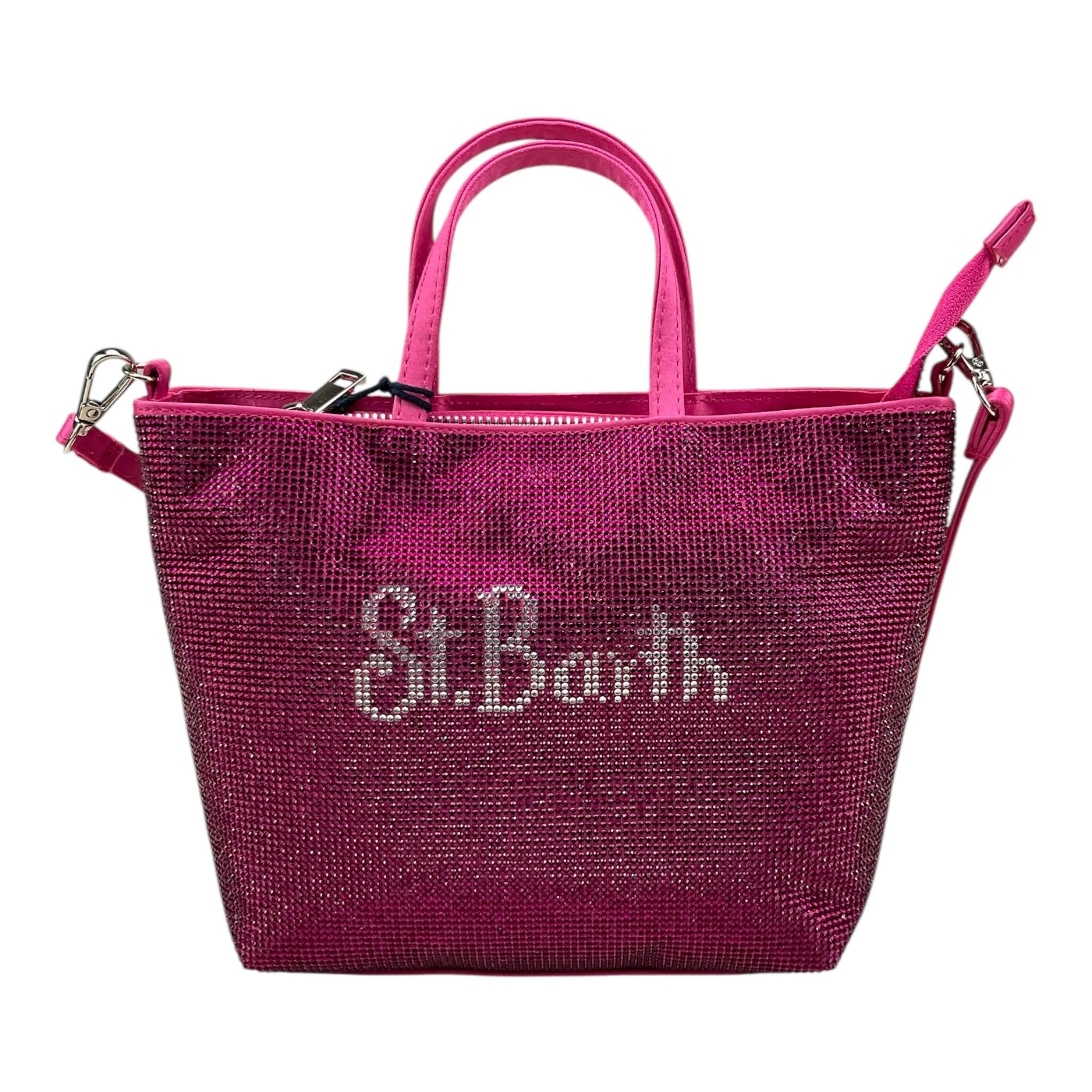 SAINT BARTH borsa brillantinata tinta unita con logo Fuxia per Bambina STRASS FUXIA SAINT BARTH 