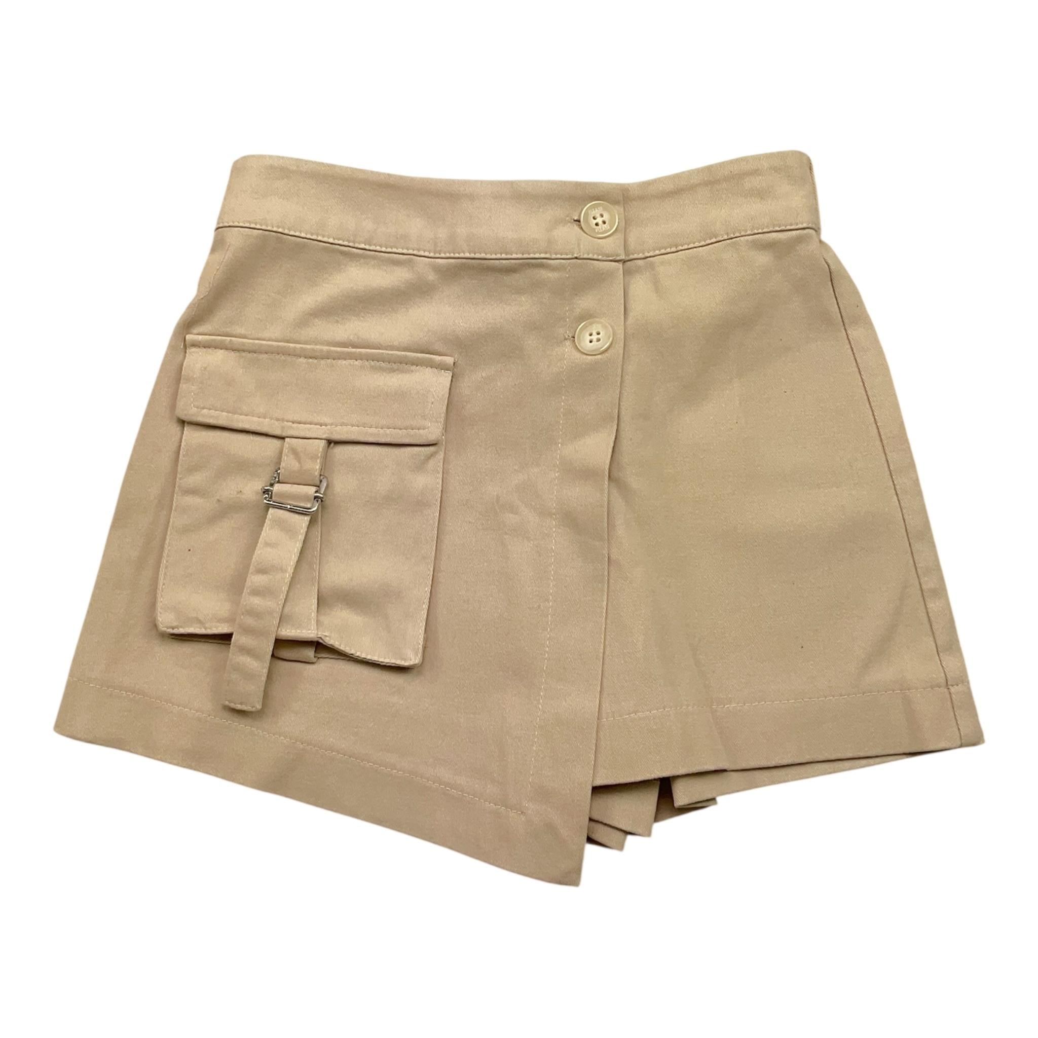 PLEASE short tinta unita modello gonna con elastico in vita Sabbia per Bambina RB37132G66 SABBIA PLEASE 